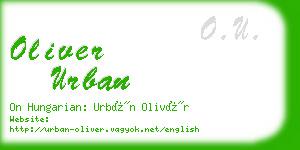 oliver urban business card